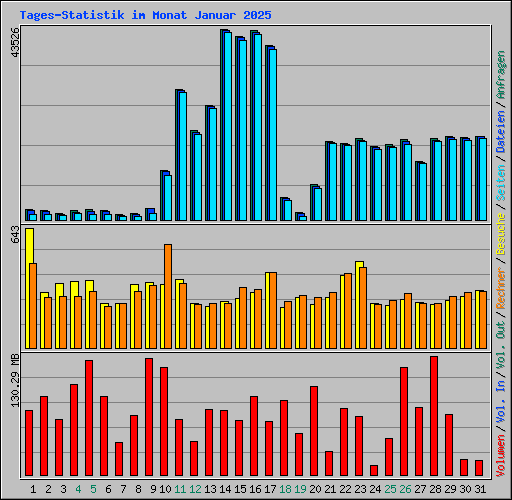 Tages-Statistik im Monat Januar 2025