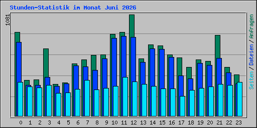 Stunden-Statistik im Monat Juni 2026